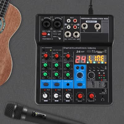 4-Channel Bluetooth Audio Mixing Console – 24-Bit Studio Mixer w/ DSP FX, USB, 48V Phantom Power image 3