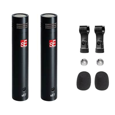 Matched Stereo Pair of sE7 Small Diaphragm Cardioid Condenser Microphones sE Electronics with Mic Clips and Windscreens! **FREE SHIPPING!** image 3
