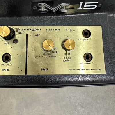 Magnatone M15A Custom Series 2-Channel 38-Watt 2x8" Stereo Guitar Combo 1960s - Dark Gray/Gold image 8