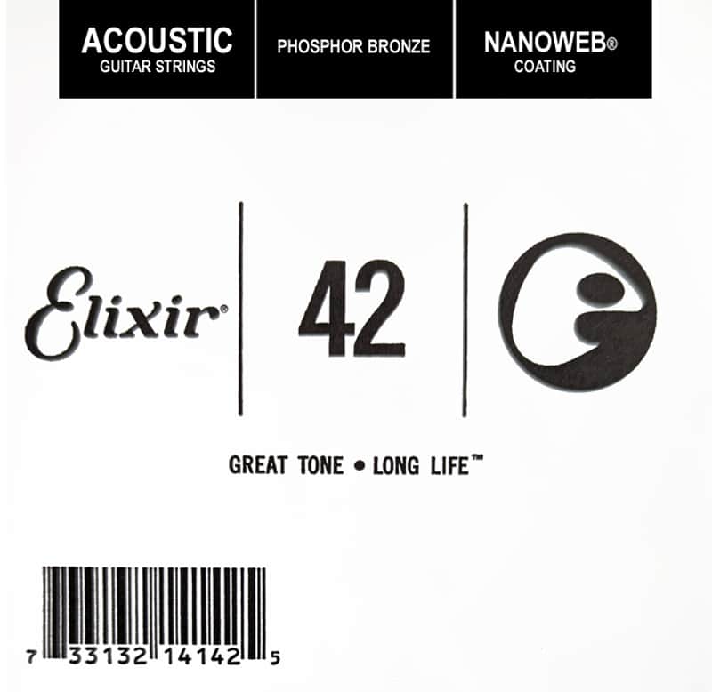 Elixir Nanoweb Single .42 Phosphor Bronze Wound String image 1