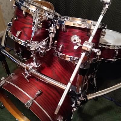 6pc. Tama Silverstar Limited Edition Tamo Ash Set w/ Rack / Red Satin Mahogany image 4