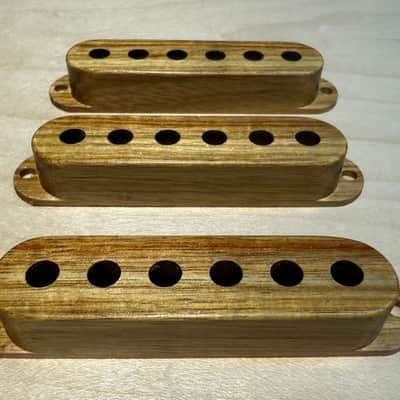 Strat single coil wood pickup cover set image 3