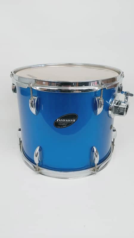 Ludwig Accent Drum 13 X 10 Mounted Tom Blue Sparkle -Made In Taiwan image 1