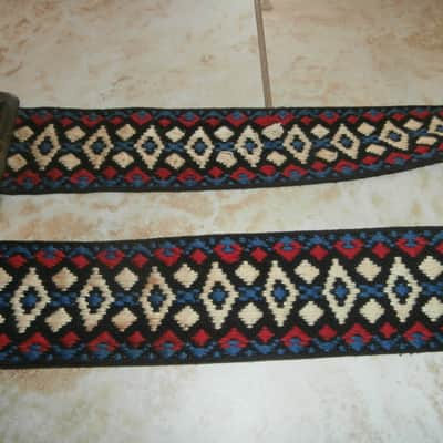 Vintage 1960's Ace-Style Guitar Strap! Metal Buckle! Red, White, and Blue! image 3