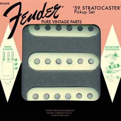 Genuine Fender Pure Vintage '59 StratocasterGuitar Pickups Set - AGED WHITE
