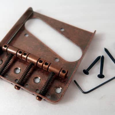 Tele ® Bridge Distressed Copper / Bronze Finish Ashtray Style String Thru or Top Load image 1
