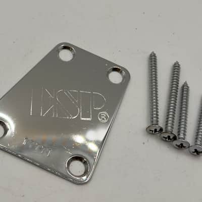 ESP Neck Plate Vintage Plus Angled W/ Screws 1990’s - Chrome image 3