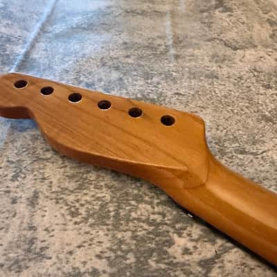 BMC Guitar Neck Tele® Telecaster® 22 Fret Roasted Flame Maple With Rosewood Fingerboard Rounded Fret Ends - 9.5 Radius 22 Fret. (TN105) image 6