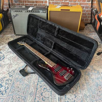 Used Schecter Stiletto Extreme 5 Bass Guitar - Black Cherry w/Bag image 9