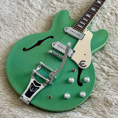1996 Epiphone Casino Reissue MIK Turquoise Electric Guitar image 1