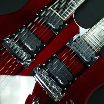 B.C. Rich Bich Legacy Double Neck 2009 Trans Red Made in Korea Rockfield Mafia pickups + OHSC image 4