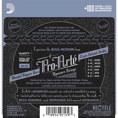 D'Addario EJ45TT Titanium Pro Arte, Normalv - Classic Guitar Strings image 2