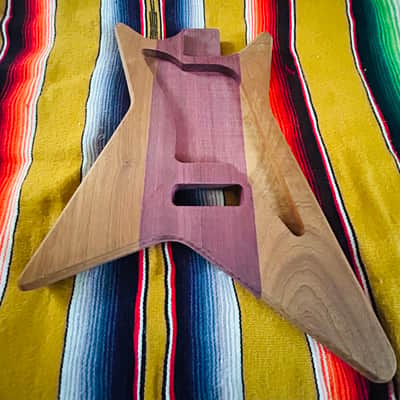 Custom Type x style guitar body 2023 - Mahogany & Purple Heart image 1