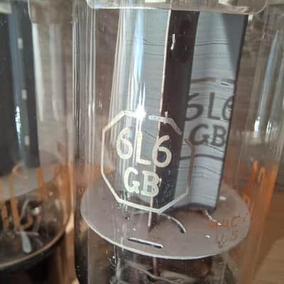 Rare RCA 6L6GB 6L6 GB matched pair, DOUBLE RECTANGULAR GETTER, big glass, 5881 sub super strong USA made Holy grail ! image 5