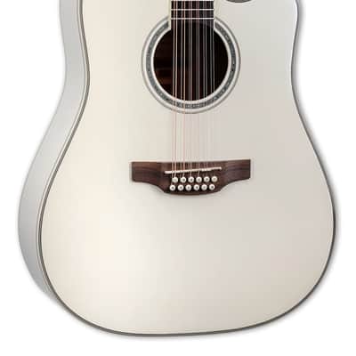 Takamine GD37CE-12 PW Gloss Pearl White w/Case image 1