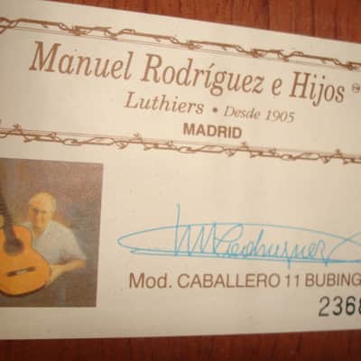 Manuel Rodriguez Caballero 11 Bubinga Classical Acoustic Guitar, Natural image 3