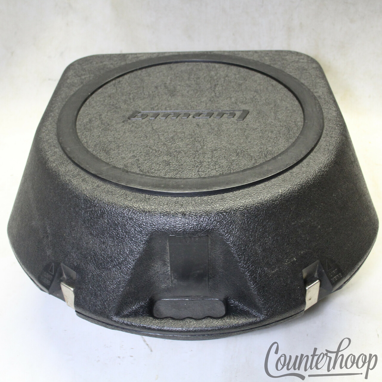 Ludwig 5"x14" Hard Shell UFO/Clamshell Case 70s USA Stick/Stand Section+Manual — main photograph