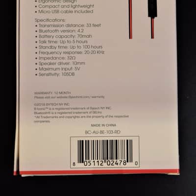 Biconic Wireless Stereo Earbuds Red image 2