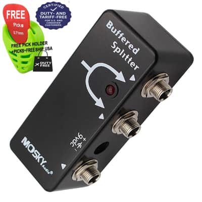 Mosky Buffered Splitter Guitar Bass Effects Pedal Tone Saver Buffer Pedal, FREE PICKS + HOLDER+ FREE SHIP USA