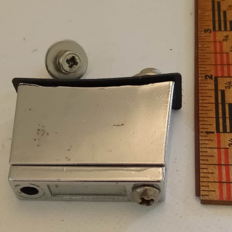 Pearl Snare Drum Butt Plate Vintage 80s Chrome Hardware Part Hex Nuts image 1