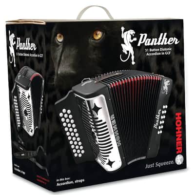 Hohner Panther Accordion F/Bb/Eb Keys Black image 3