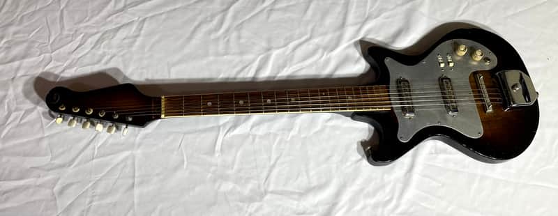 Vintage Kingston 1960's Electric Guitar - Tobacco/Sunburst two tone dual pickups image 1