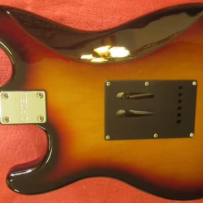 Optek Fretlight 400 Series strat-Style Electric guitar - 3 tone sunburst with cables image 8