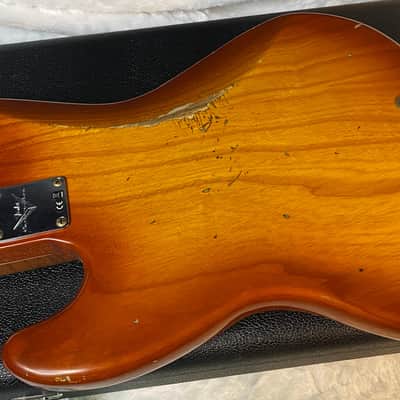 NEW! Fender Artisan Maple Monster Burl Jazz Bass Relic AAA Rosewood - Roasted AA Flamed Maple Neck - Honey Burst Finish - 9.3lbs - Authorized Dealer - G06940 image 16