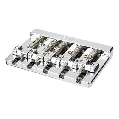 Fender HiMass 5 String Bass Bridge with Brass Saddles .72" String Spacing (Chrome) image 2