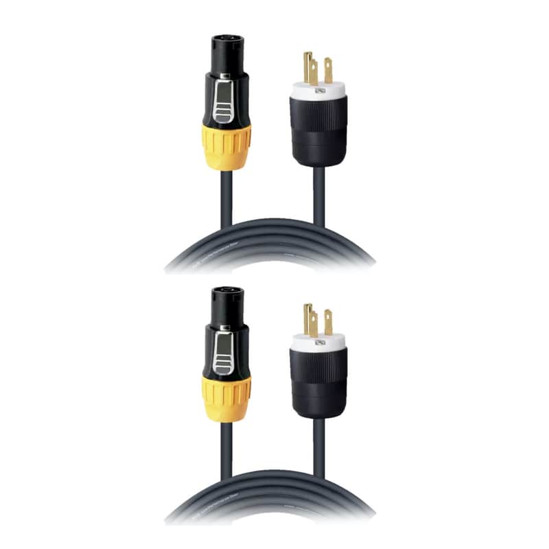 2x XC-TR1FE12-10 10 Ft. 12AWG 120VAC Male Edison NEMA 5-15P to Male Power Cable image 1