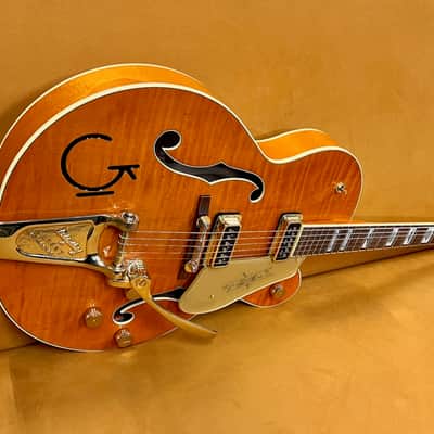Gretsch G6120T-55 Vintage Select '55 Chet Atkins Hollow Body with Bigsby 2016 - Present - Vintage Orange Stain image 2