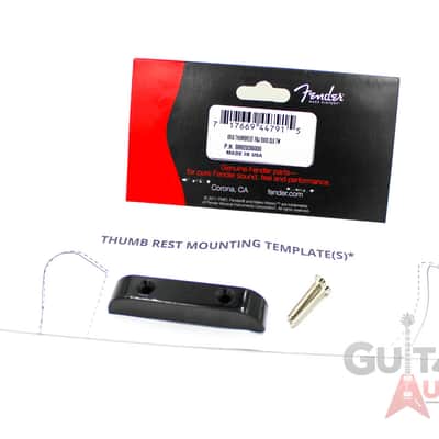 Genuine Fender Original Black Thumbrest for P/J Bass Guitar w/ Template & Screws image 3
