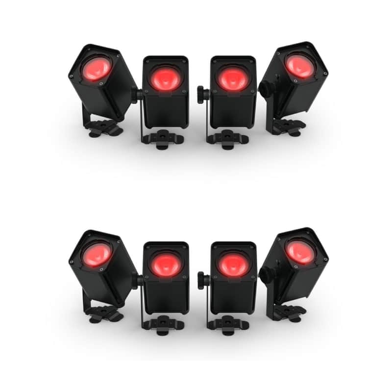 2x Chauvet DJ Freedom H1 IP x4 Outdoor Rated Palm sized RGBAW+UV LED Fixture Set of 4 image 1