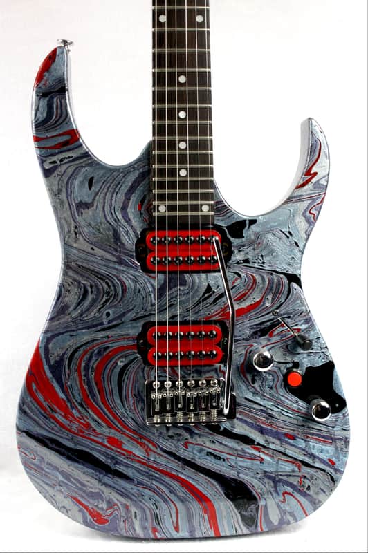 Custom Swirl Painted and Upgraded Ibanez Gio RG Electric Guitar image 1