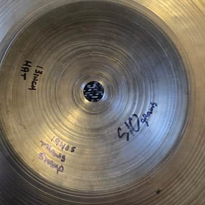Zildjian 13" A. Zildjian Transition Stamp Hi-Hat Cymbals (Pair) 1946 - 1953 - Traditional image 9