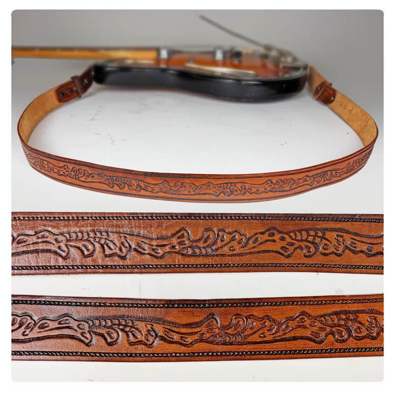 Loft Relics "Mountain Tooling" guitar strap (Souldier) one-of-a-kind made at the Wilco Loft image 1