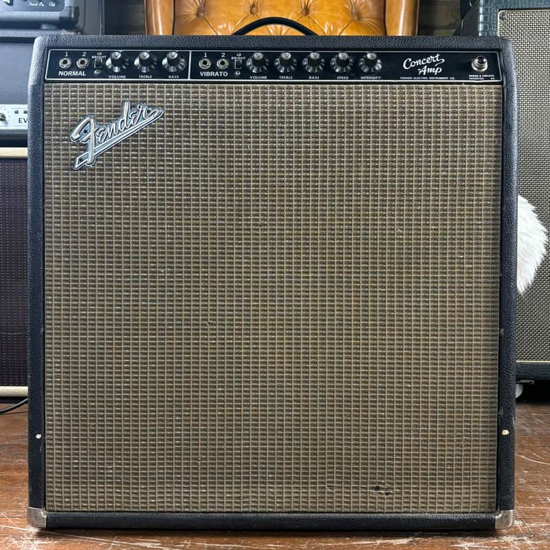 1964 Fender Concert Amp Vintage 4x10 Pre-CBS Blackface FEIC Tube Guitar Combo Amplifier image 1