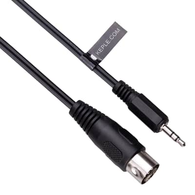 5-DIN MIDI to 3.5mm AUX TRS Jack Audio Cable, 5 pin to 3.5mm Stero Plug Compatible with Smartphones, PC notebooks, Ampifiers, HI-FI soundsystems, Supports Analog Sound Signal (L/R + Mass) 1m image 1