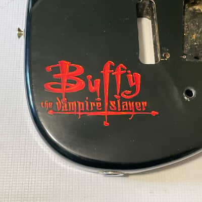 1980's Korean Kramer Striker 100st Black Single Pickup Guitar Body Floyd Ready Buffy Graphic image 4
