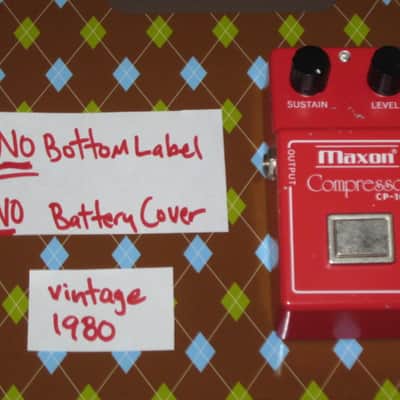 used vintage 1980 Maxon CP-101 Compressor (ANALOG) - Japan, NO Bottom Label, MISSING Battery Cover (CP101) image 1