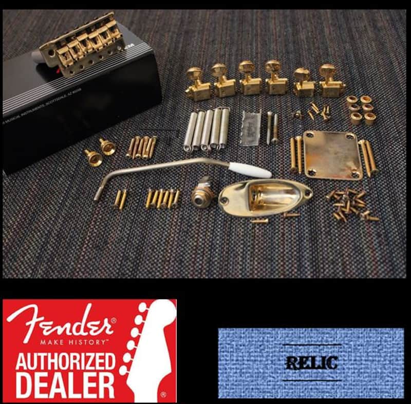 Fender American 57/62 Vintage Relic Stratocaster 2 3/16" Hardware Set w/ Tuners - Gold - 0992049200 image 1