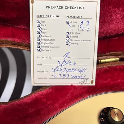 Gibson USA Les Paul Custom '70s - 2026 - Buttercream Top; Gibson PN: LPCU700BCGH1 image 13