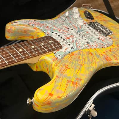 Fender Splattercaster Stratocaster 2003 Limited Edition Flame Neck OHSC image 7