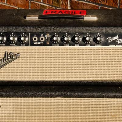 1966 Bandmaster Head & 2 x 12" Matching Cabinet, Recapped & Retubed, Blackface image 6
