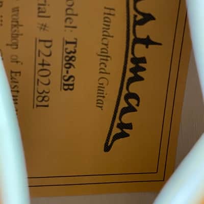 Eastman T386 SB Sunburst incl. Case + NEW + with invoice image 5
