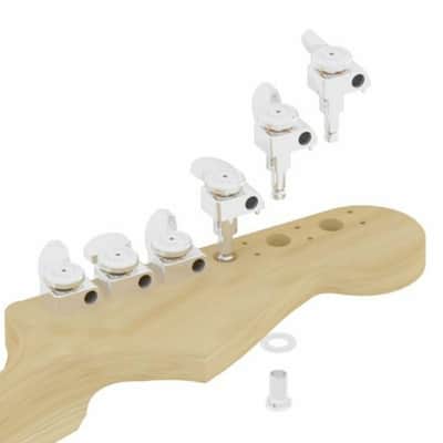 NEW Hipshot STAGGERED Tuners Fender® Directrofit™ Locking Hex LEFT-HANDED SATIN image 3