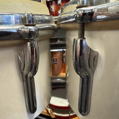 1960s Premier Bongos 6" and 8" White image 7