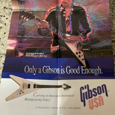 Gibson Jimi Hendrix Poster Catalog 1993 Flying V Explorer Firebird Melody Maker Nighthawk image 1