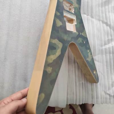 Army Green Basswood Guitar HH Body DIY Project image 3