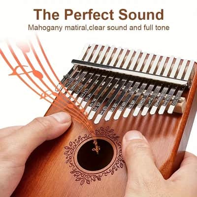 17-Key Thumb Piano – Retro Style Finger Piano with Learning Guide & Tuning Hammer image 6